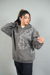 Couple Pack of 2 - Mandala Grey Oversized Hoodie