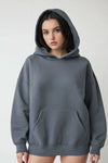 Fleece Lined Grey Oversized Hoodie