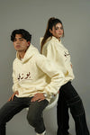 Couple Pack of 2 - Classical Off-White Embroidered Regular Fit Hoodie