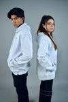 Couple Pack of 2 - Waffle Blue Embroidered Regular Fit Hoodie