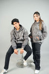 Couple Pack of 2 - Mandala Grey Oversized Hoodie